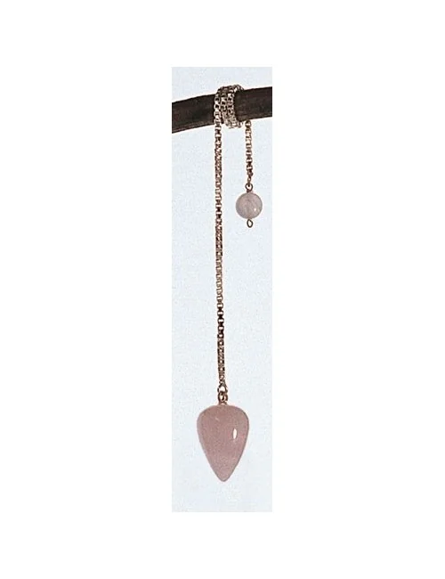 Pendel Rosenquarz mit Panzerkette
