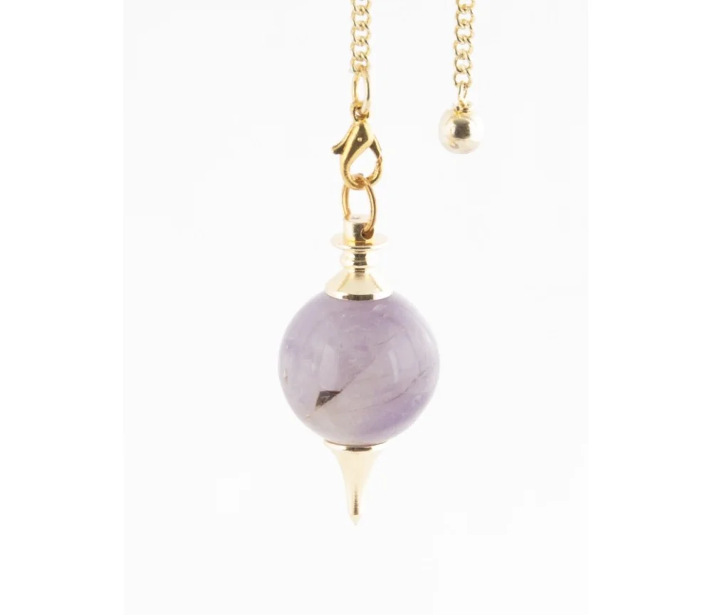 Pendel - Messing mit Amethyst-Kugel