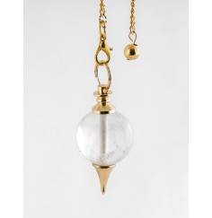 Pendel - Messing mit Bergkristallkugel