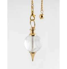 Pendel - Messing mit Bergkristallkugel