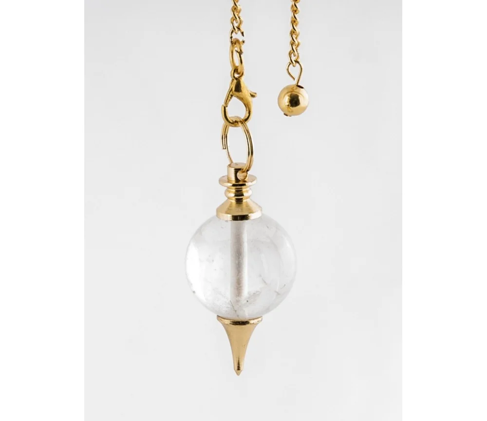 Pendel - Messing mit Bergkristallkugel