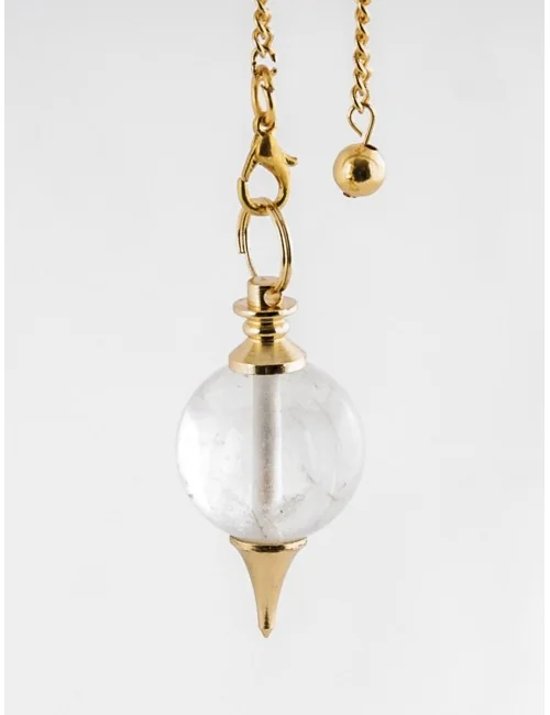 Pendel - Messing mit Bergkristallkugel