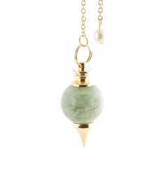 Pendel - Messing mit Aventurinkugel, grün