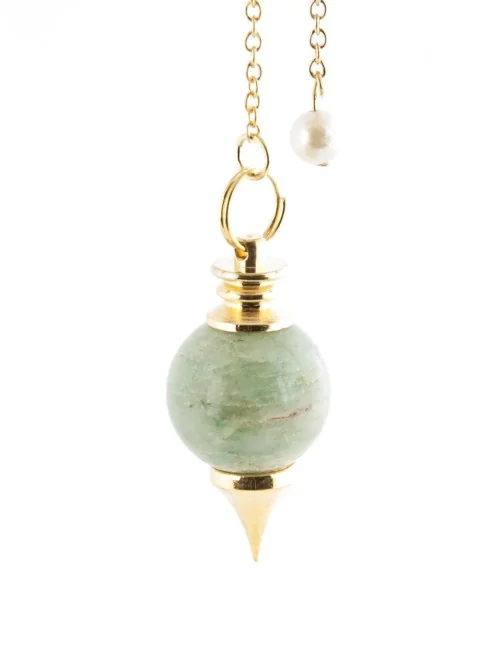 Pendel - Messing mit Aventurinkugel, grün