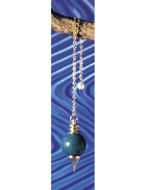 Pendel - Messing mit Aventurinkugel, grün