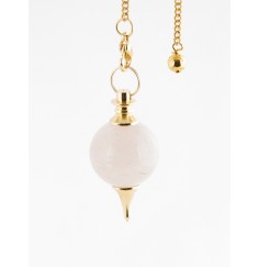 Pendel - Messing mit Rosenquarzkugel