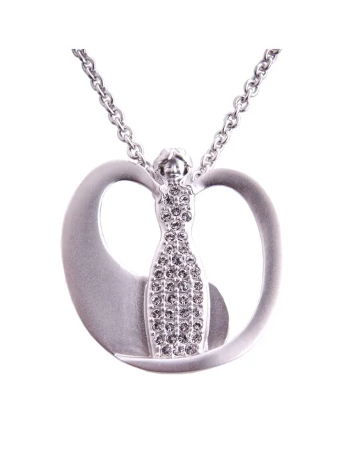 Kette mit Anhänger Engel mit Glaskristallen ca. 3 cm