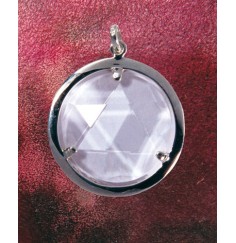 Anhänger - Medaillon - Bergkristall - ein Schutzschild - Ø 3 cm