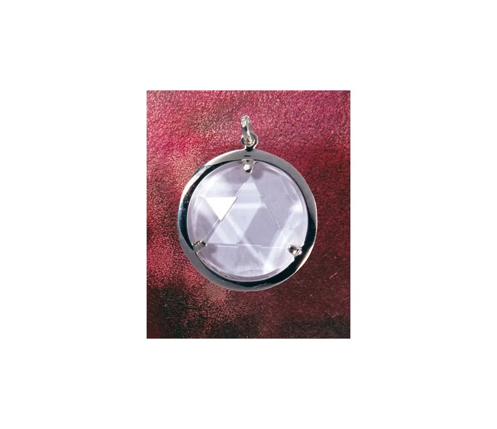 Anhänger - Medaillon - Bergkristall - ein Schutzschild - Ø 3 cm