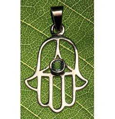 Anhänger - Healing Hand mit blauem Topas ca. 2,1 cm