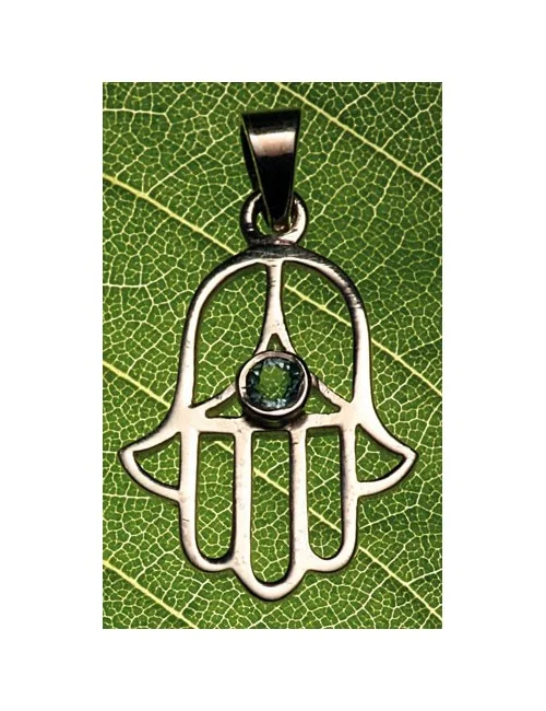 Healing Hand mit blauem Topas - Silber