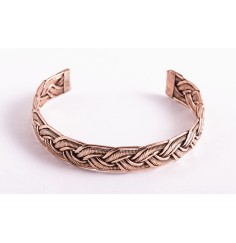 Armreif - geflochten Kupfer - 12 mm breit