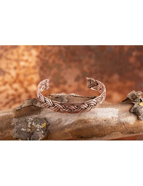 Armreif - geflochten Kupfer - 12 mm breit