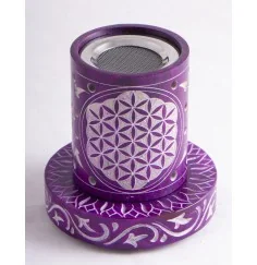 Räuchergefäß mit Sieb - Blume des Lebens Stövchen, Lila