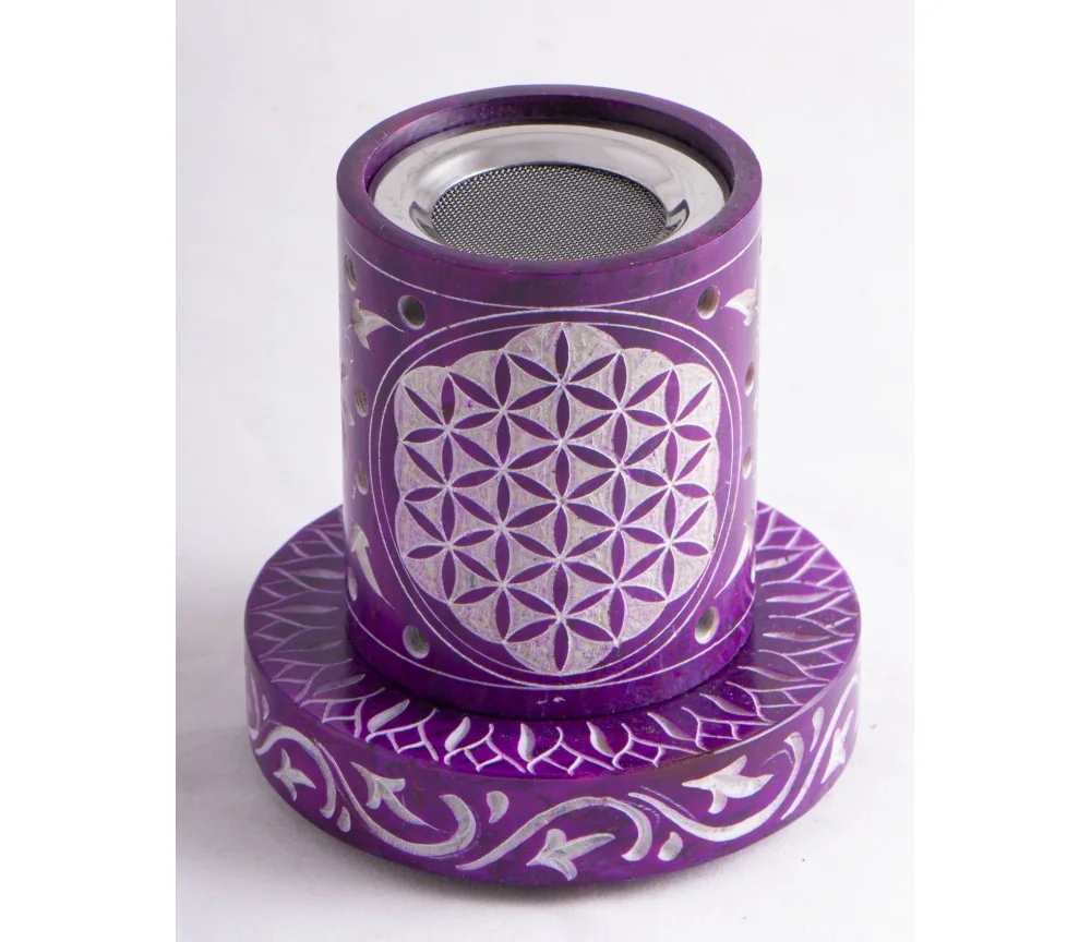 Räuchergefäß mit Sieb - Blume des Lebens Stövchen, Lila