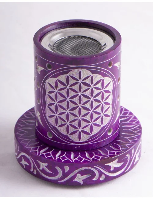 Räuchergefäß mit Sieb - Blume des Lebens Stövchen, Lila