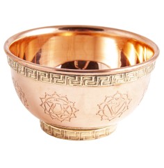 Räucherschale - Chakra aus Kupfer mit Messingverzierung ca. 8x4,5 cm
