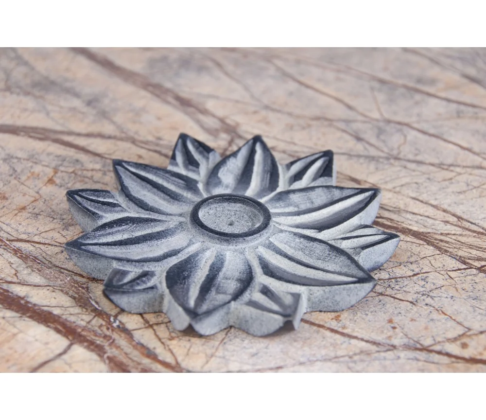 Räucherstäbchenhalter - Lotusblume aus Speckstein