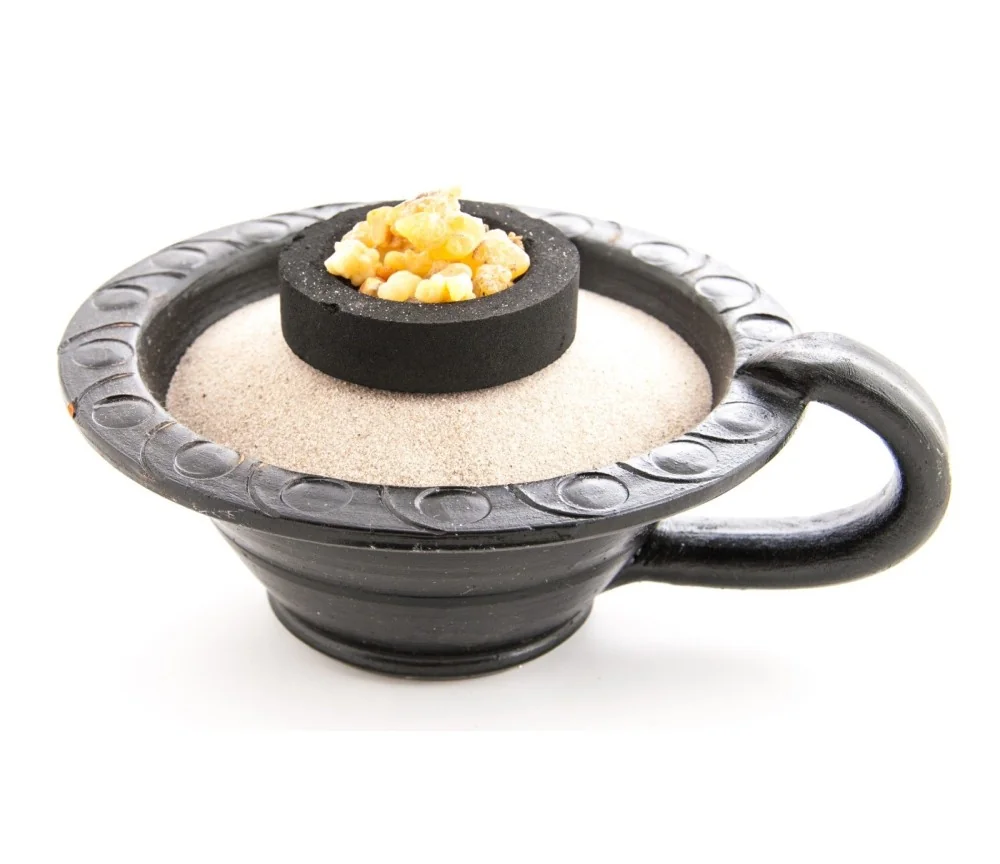 Räuchergefäß - Makal schwarz - aus Ton ca. 13cm