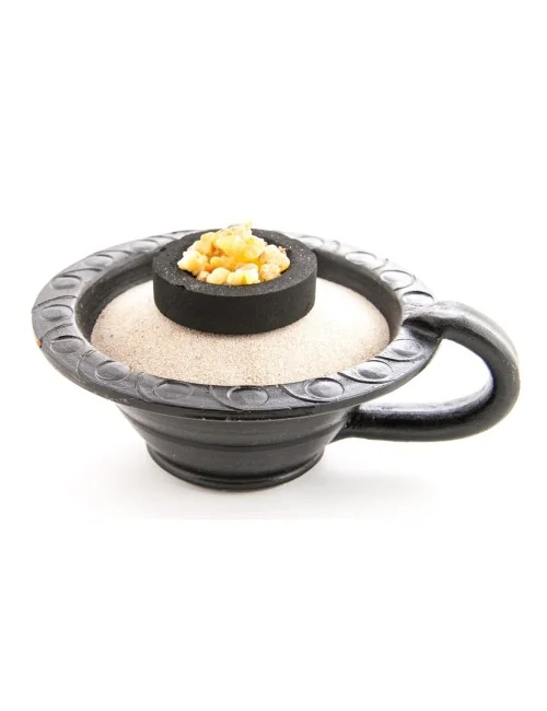 Räuchergefäß - Makal schwarz - aus Ton ca. 13cm