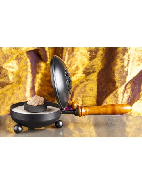 Räuchergefäß - Mahani - aus Eisen mit Holzgriff ca. 28x11,5cm