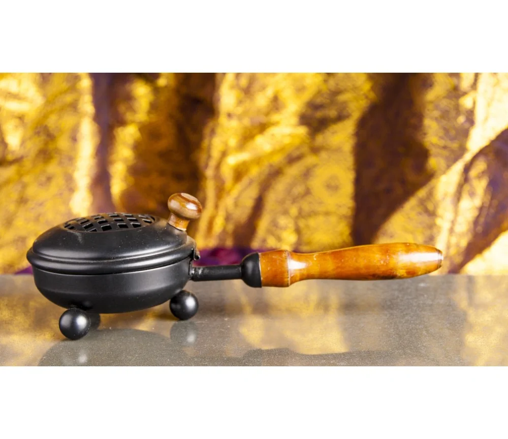 Räuchergefäß - Mahani - aus Eisen mit Holzgriff ca. 22x8,5cm