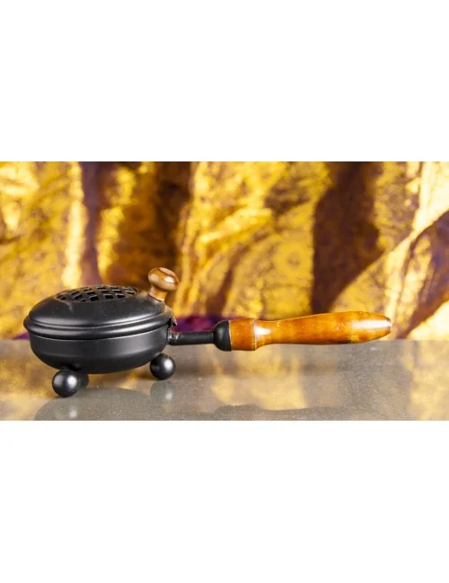 Räuchergefäß - Mahani - aus Eisen mit Holzgriff ca. 22x8,5cm