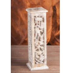 Räucherstäbchenhalter - Turm - Shrinagar, weiß ca. 31 x 7,5 cm