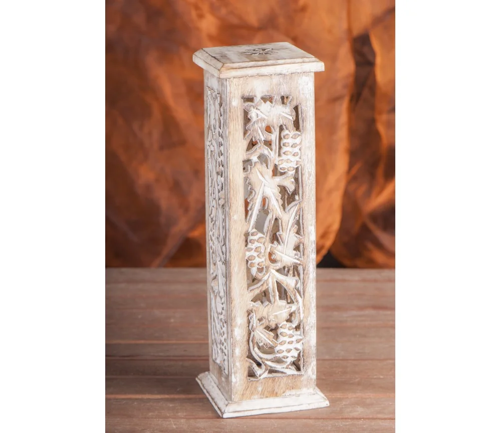 Räucherstäbchenhalter - Turm - Shrinagar, weiß ca. 31 x 7,5 cm