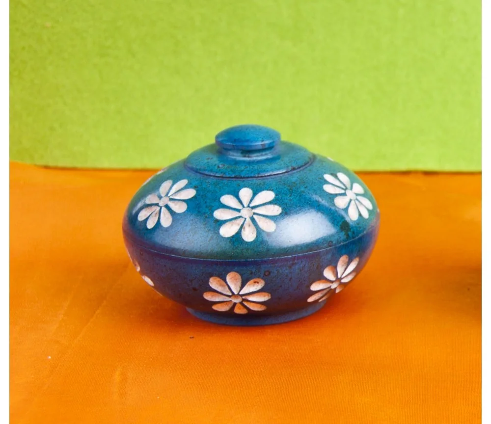 Blumendöschen, blau ca. 7,7 cm - 2 er Pack