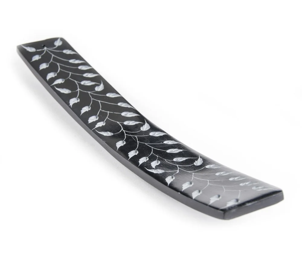 Räucherstäbchenhalter - Speckstein - Blätter graviert