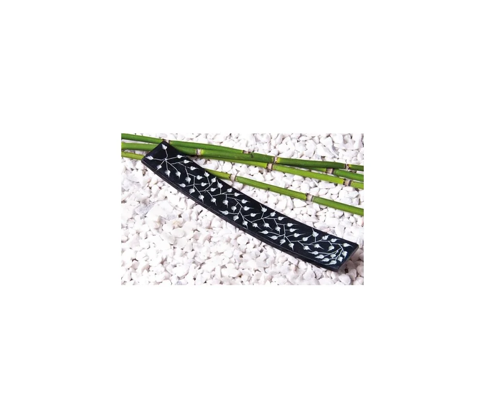 Räucherstäbchenhalter - Speckstein - Blätter graviert