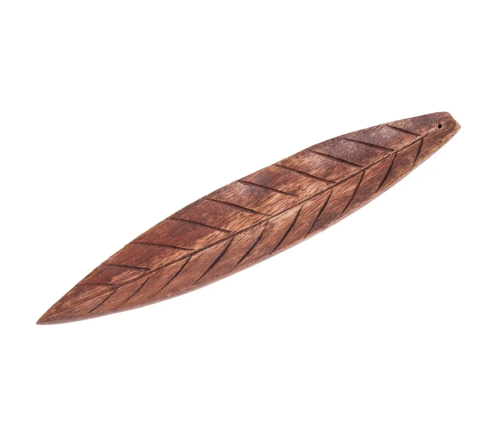 Räucherstäbchenhalter - aus Holz -brown Leaf