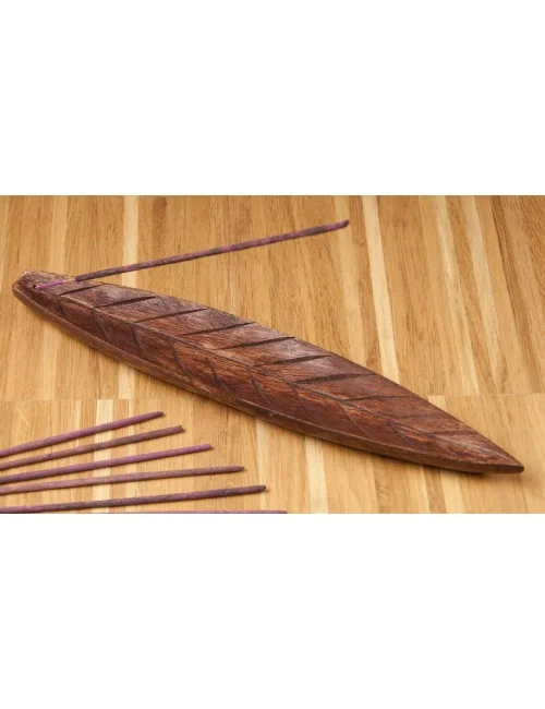 Räucherstäbchenhalter - aus Holz -brown Leaf