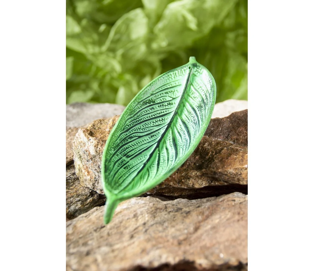 Räucherstäbchenhalter - Blatt, grün