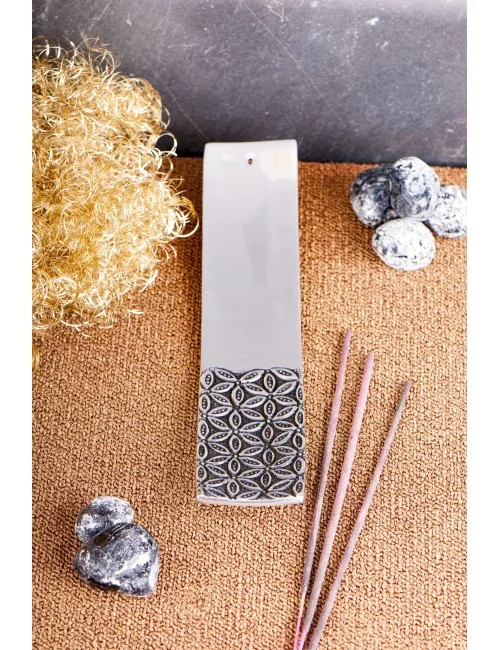 Räucherstäbchenhalter - Blume des Lebens - weißmetall