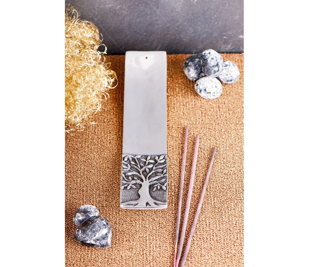 Räucherstäbchenhalter - Lebensbaum - weißmetall