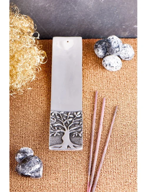 Räucherstäbchenhalter - Lebensbaum - weißmetall