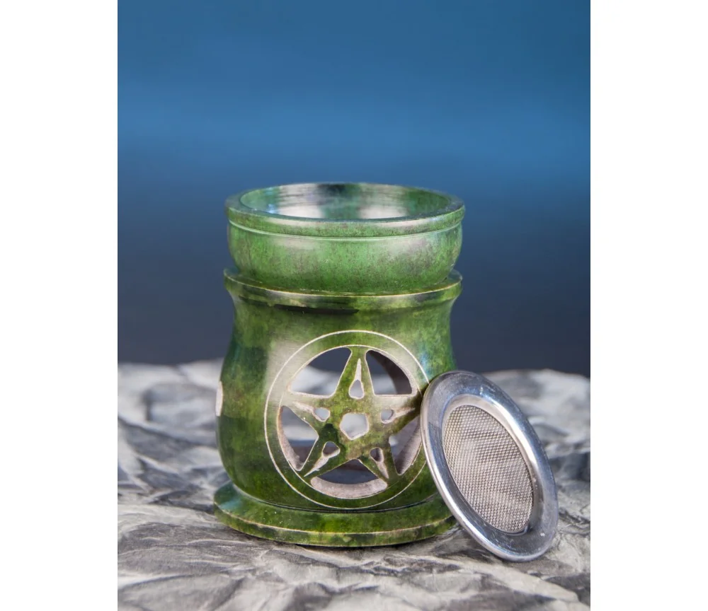 Aromalampe & Räuchergefäß in 1 "Pentagramm" mit Sieb