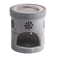 Räuchergefäß mit Sieb - "Zartes Blümlein" aus Speckstein