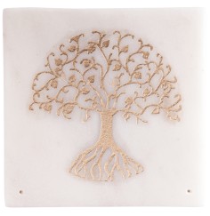 Räucherstäbchenhalter - aus Marmor - mit Blume des Lebens