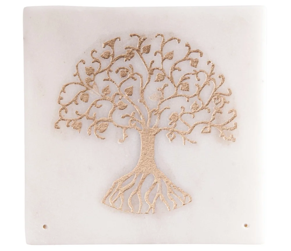 Räucherstäbchenhalter - aus Marmor - mit Blume des Lebens