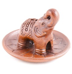 Räucherstäbchenhalter rund - Elefant auf Lotusblume ca. 8 cm