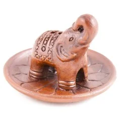 Räucherstäbchenhalter rund - Elefant auf Lotusblume ca. 8 cm