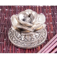 Räucherstäbchenhalter rund - Rose - aus Aluminium