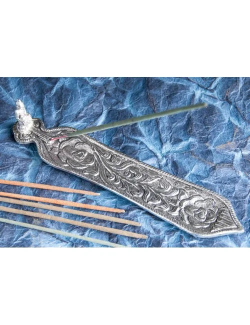 Räucherstäbchenhalter - Rosenranke Buddha - aus Aluminium