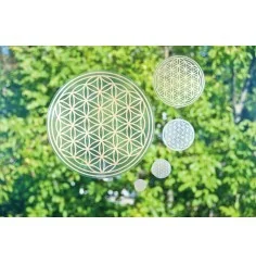 Aufkleber - Blume des Lebens - 13,5 cm - gold - stark haftend