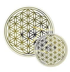 Aufkleber - Blume des Lebens - 18 cm - gold - wiederablösbar
