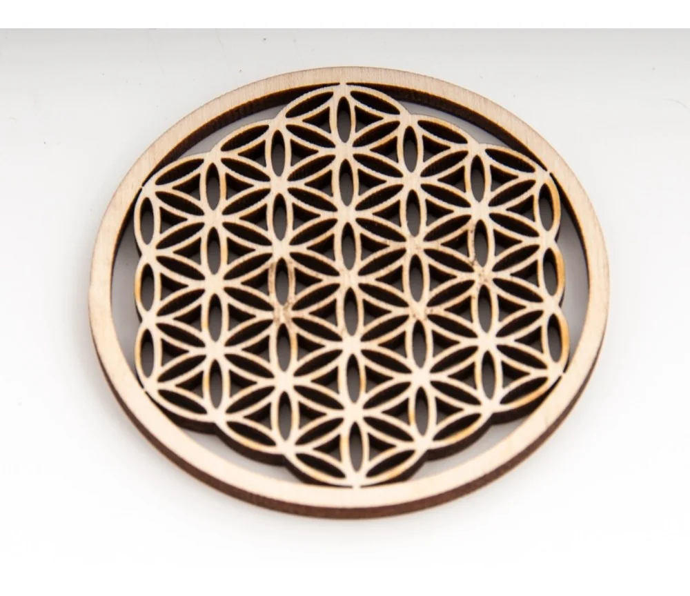 Blume des Lebens aus Holz 6 cm - 5er Pack