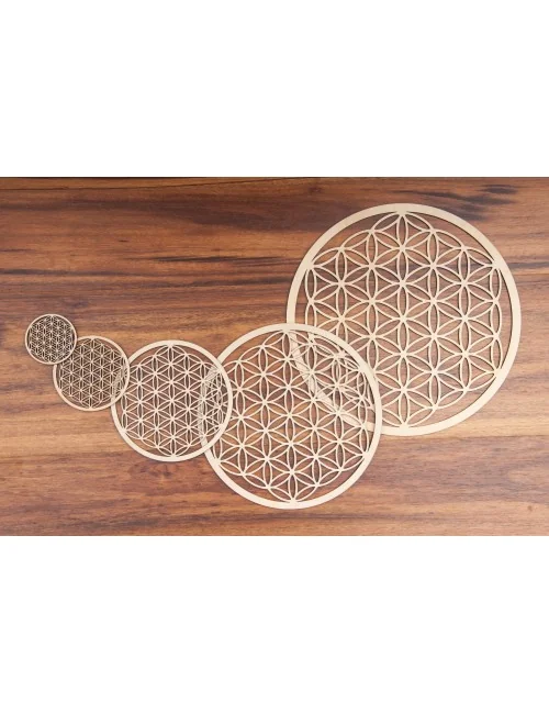 Blume des Lebens aus Holz 6 cm - 5er Pack